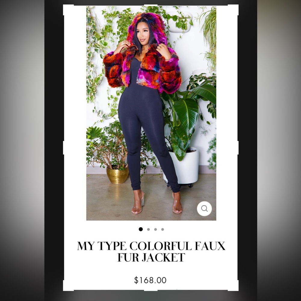 MY TYPE COLORFUL FAUX FUR JACKET
